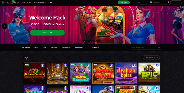 katsubet casino website screen