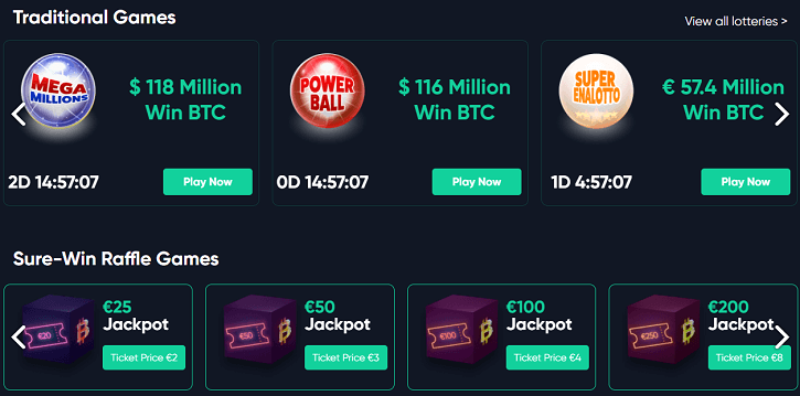 bitcoin.com casino lottery