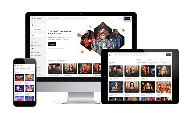 bitcasino website screens 2023