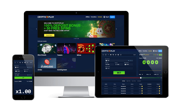 cryptoplay casino website screens
