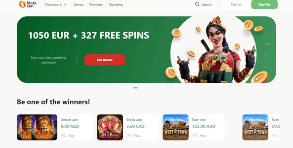 slotozen casino website screen new
