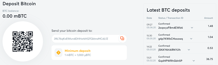 bitcasino deposit