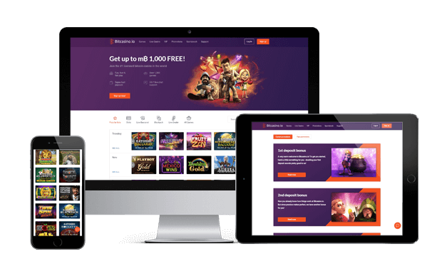 bitcasino.io website screens