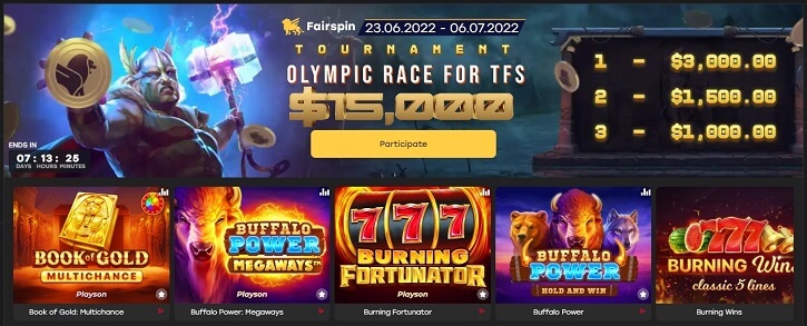 fairspin casino tournaments 2022