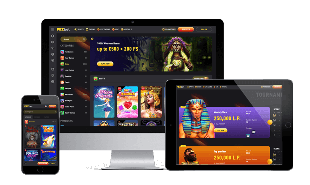 fezbet casino website screens