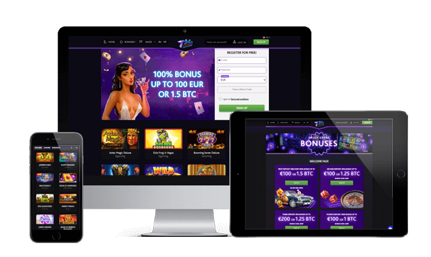 7bitcasino website screens