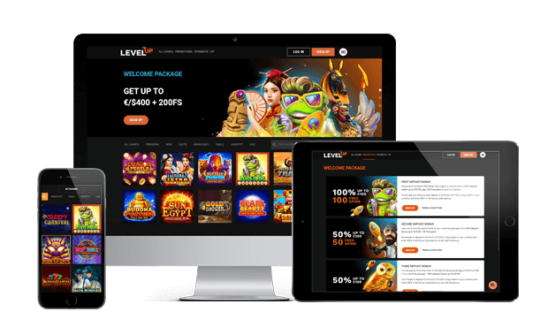 levelup casino website screens