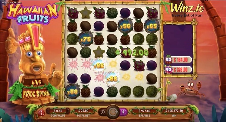 hawaiian fruits big win winz casino
