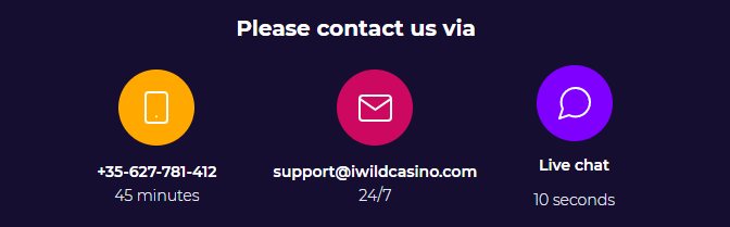 iwild casino support