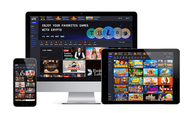 ltc casino website screens