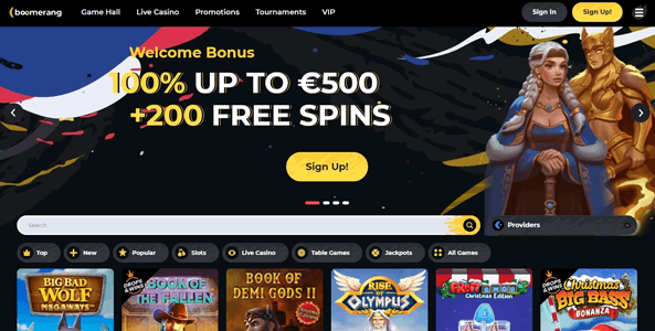boomerang casino website screen
