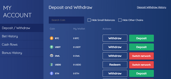 owl games deposit methods