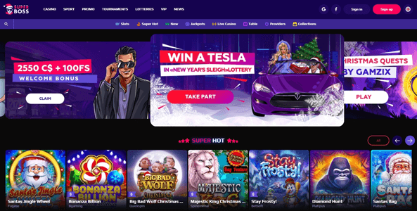 superboss casino website screen