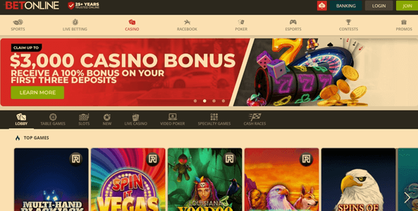 betonline casino website screen