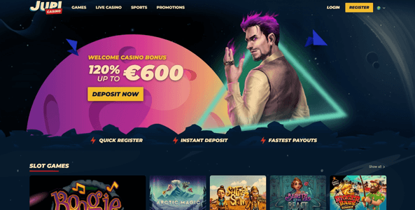 jupi casino website screen