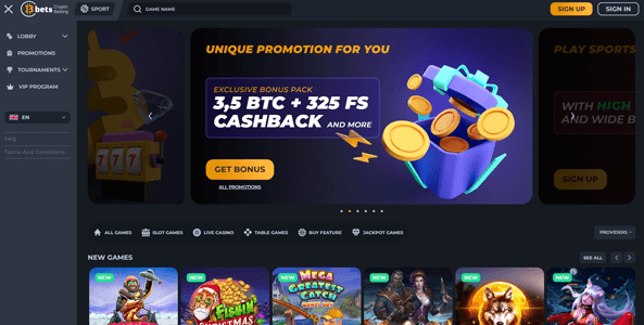 13bets casino website screen
