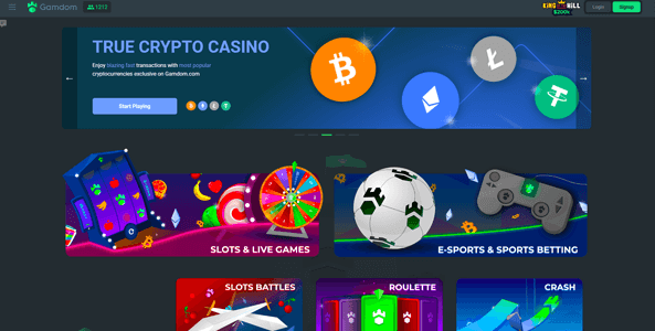 gamdom casino website screen