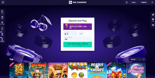 sg casino website screen
