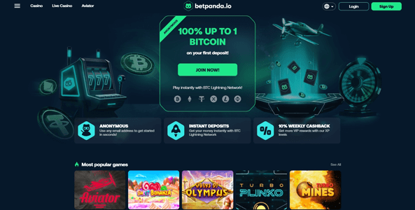 betpanda casino website screen